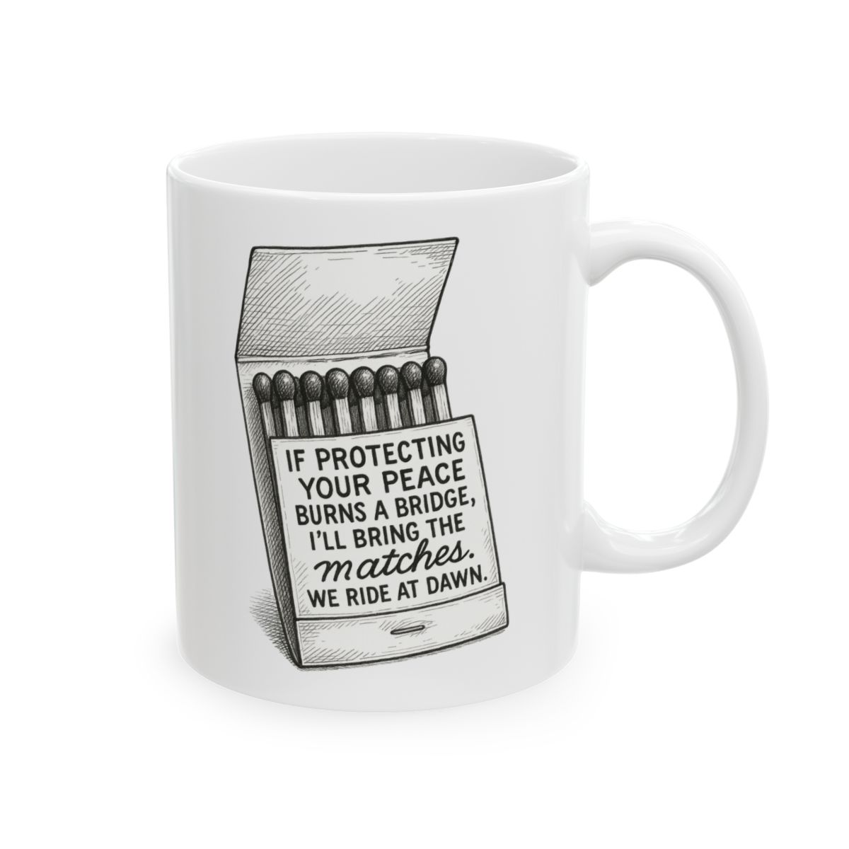 Glossy ceramic mug with custom illustration